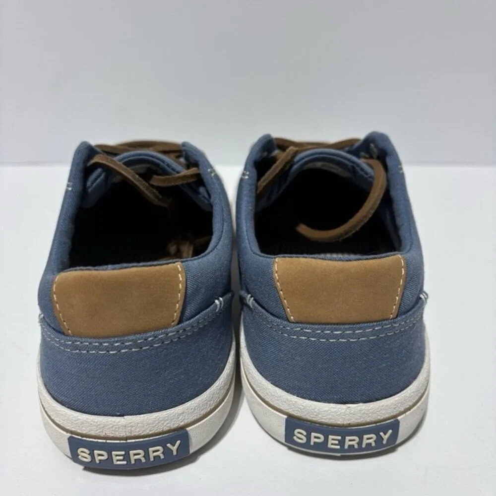 Sperry Men’s Striper LTT Linen Blue Sneakers, Size 5 M